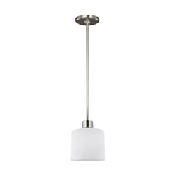 Generation Lighting 6128801-962 Sea Gull Canfield 1 Light Pendant in Brushed Nickel
