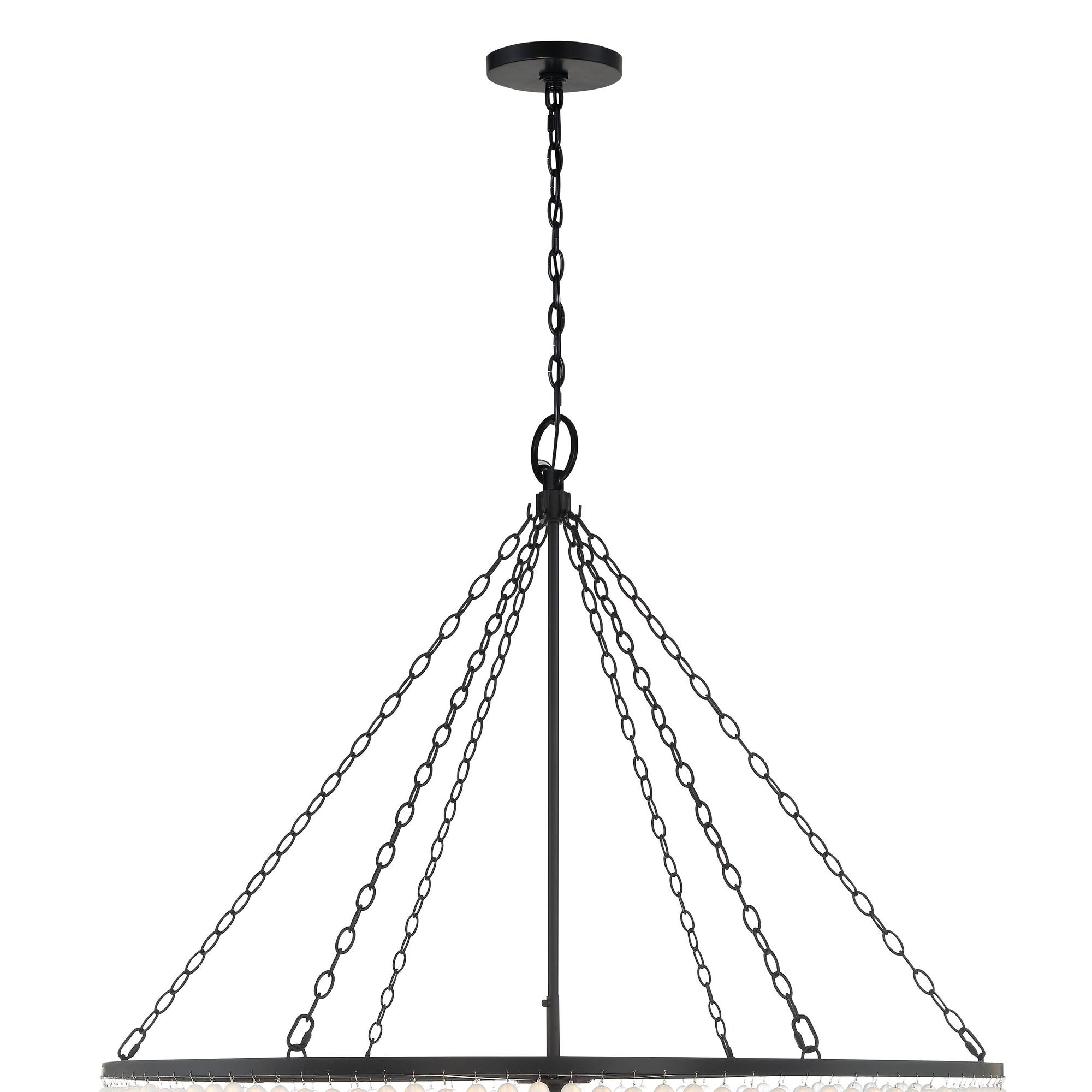 Rylee 15 Light Matte Black Chandelier Frosted Glass Beads 48.5"W x 63.5"H x 48.5"D