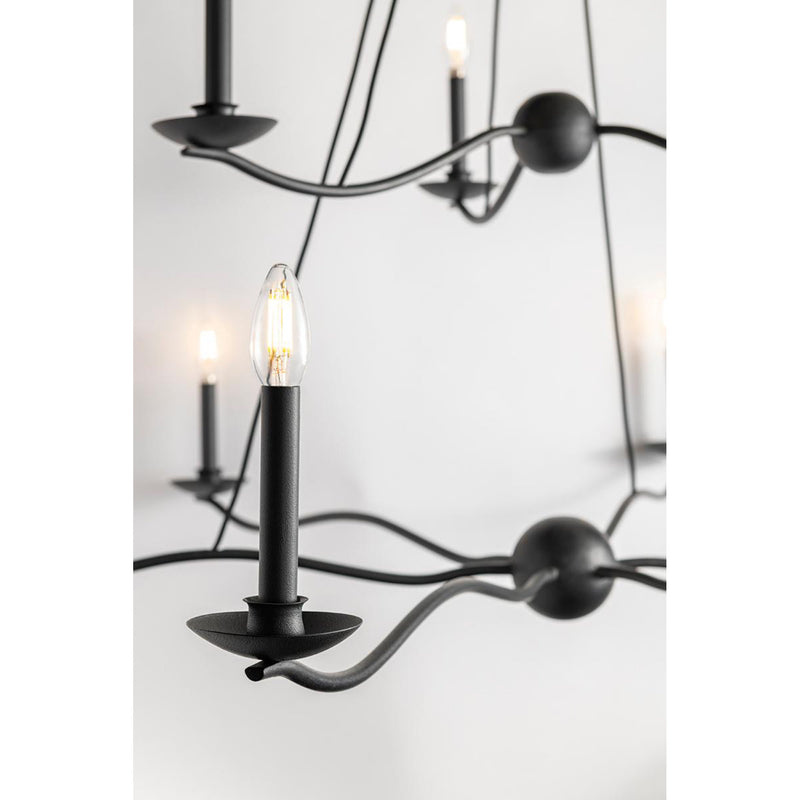 Sawyer 9 Light Chandelier in Forged Iron