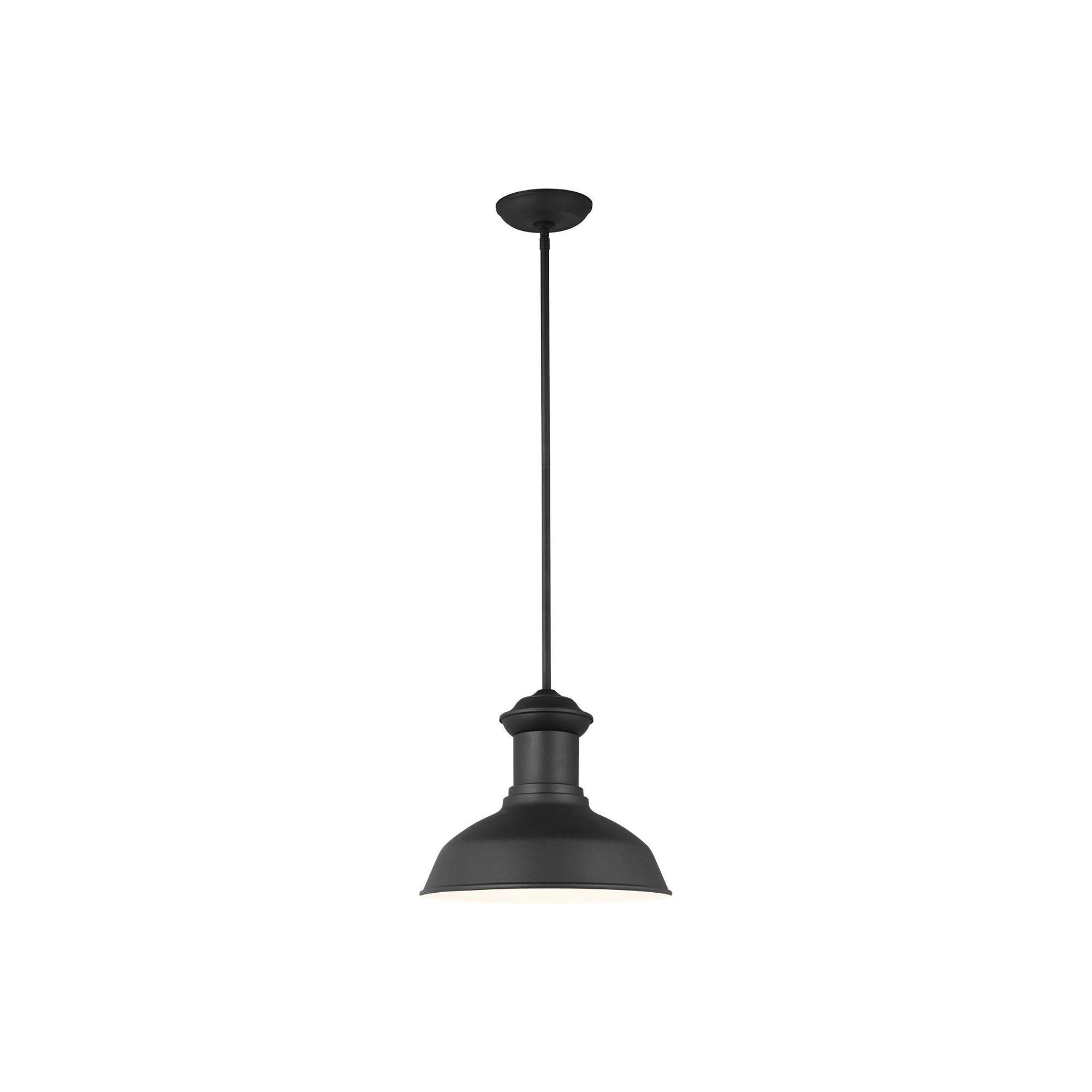 Fredricksburg One Light Outdoor Pendant Traditional Fixture 11.3125" Height Aluminum in Black
