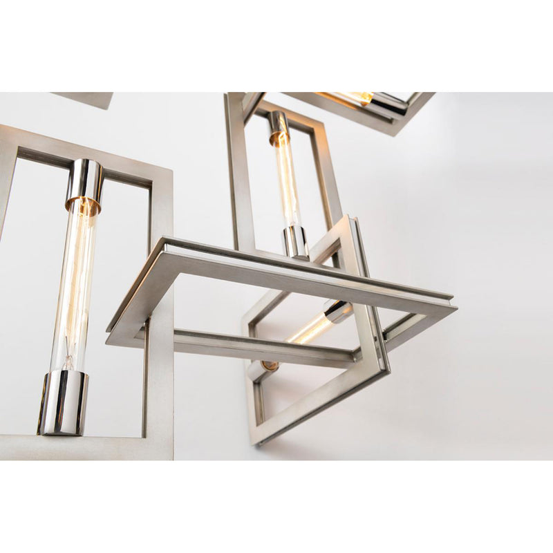 Enigma 1 Light Wall Sconce in Bronze With Polished Stainless