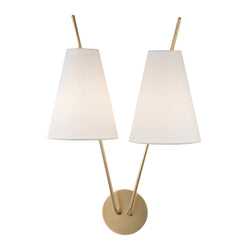 CAMPAGNA 2 Light Wall Sconce in Aged Brass