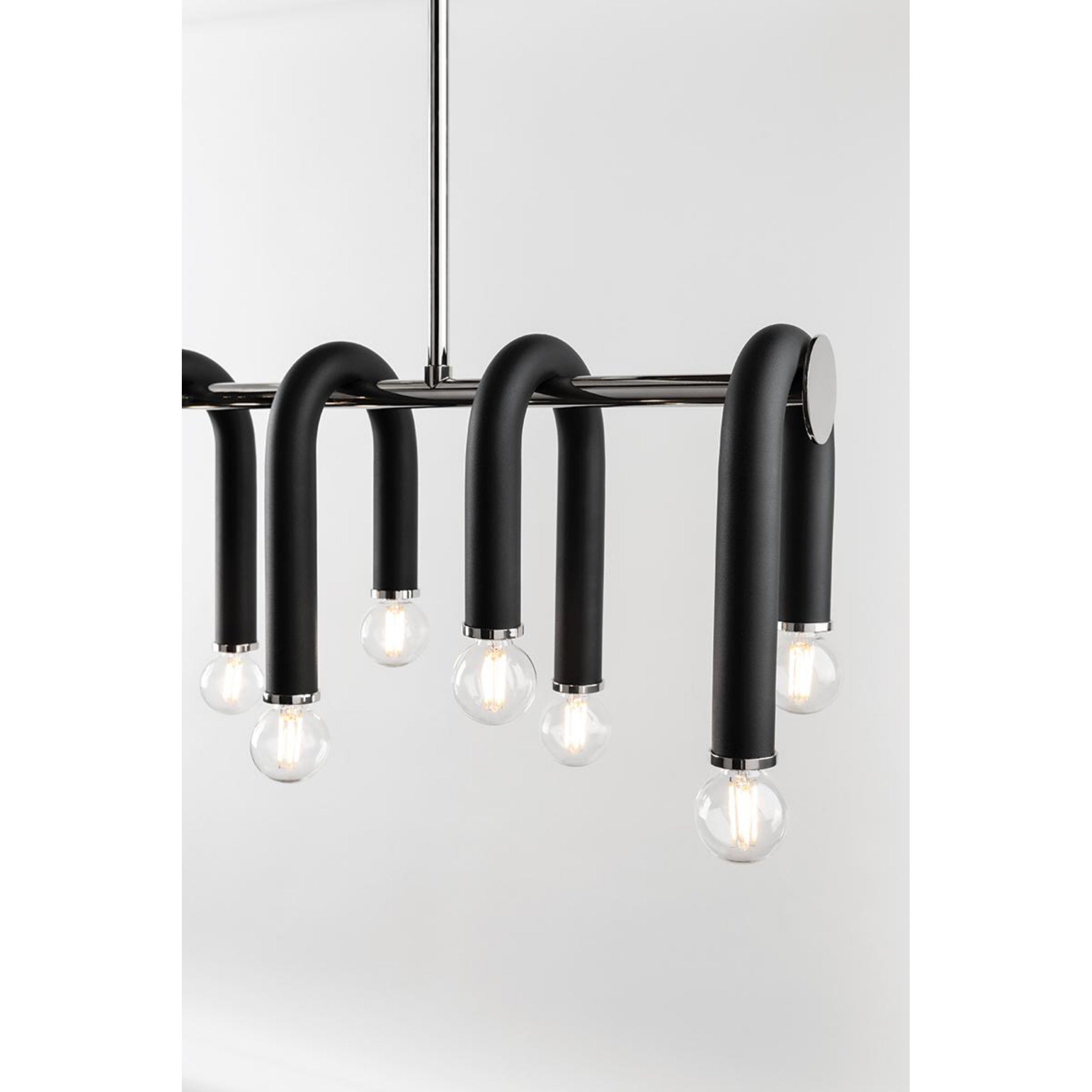 Whit 2-Light Wall Sconce in Polished Nickel/Black