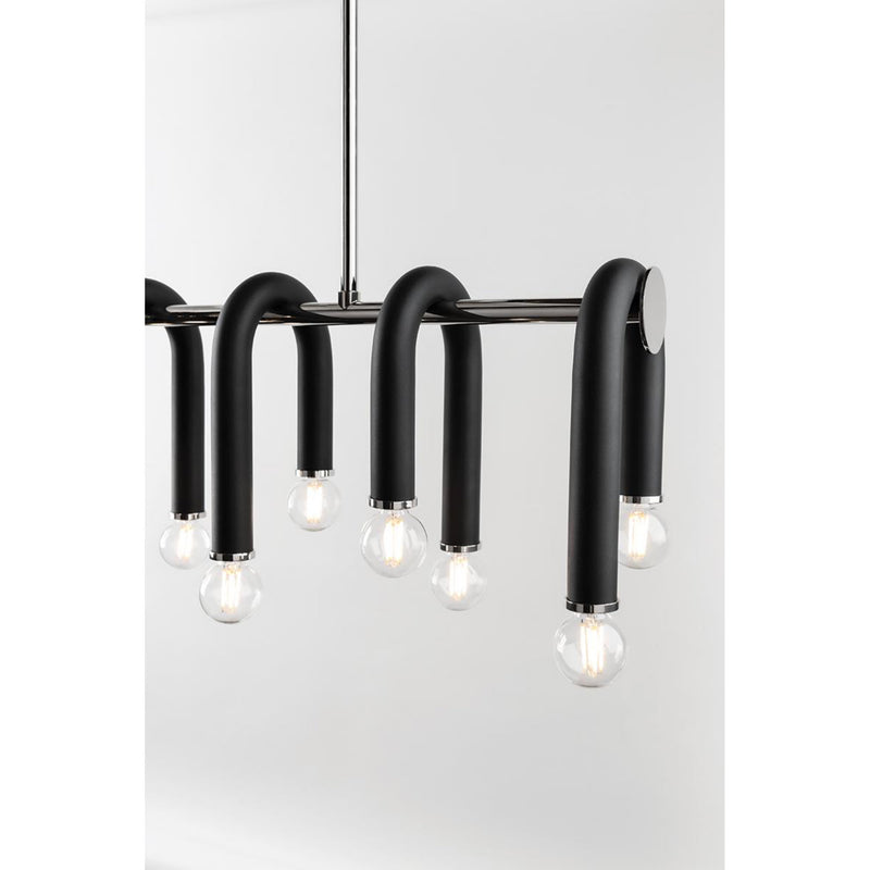 Whit 20 Light Chandelier in Polished Nickel/Black