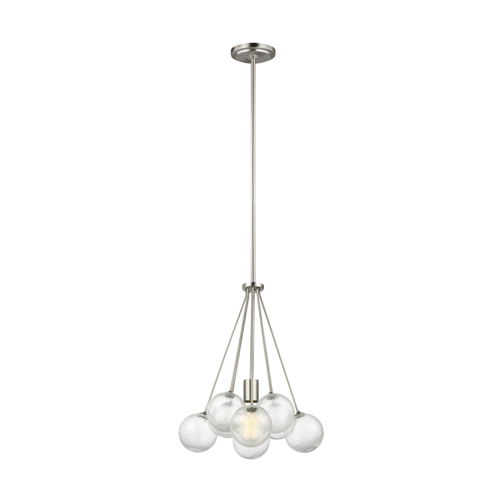 Generation Lighting 6514301-962 Sea Gull Bronzeville 1 Light Pendant in Brushed Nickel Open Box