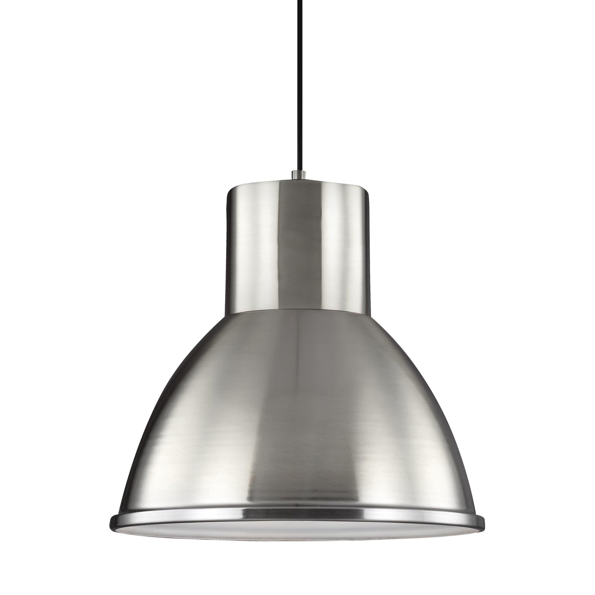 Division Street One Light Pendant Contemporary 14" Height in Brushed Nickel