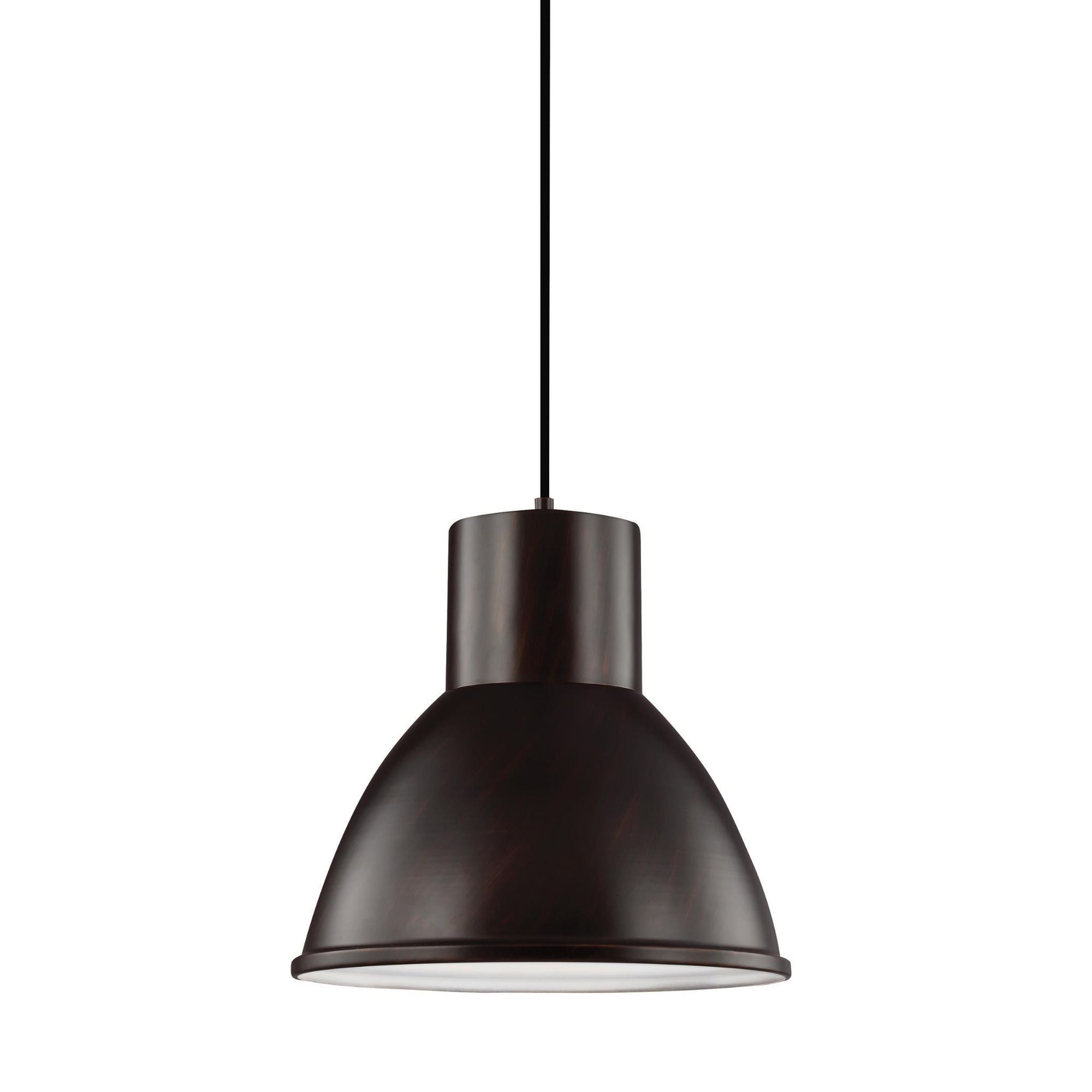 Division Street One Light Pendant LED Contemporary 14" Height Steel in Bronze