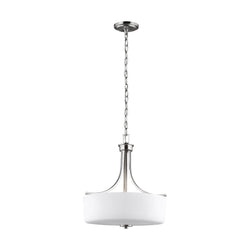 Generation Lighting 6528803-962 Sea Gull Canfield 3 Light Pendant in Brushed Nickel