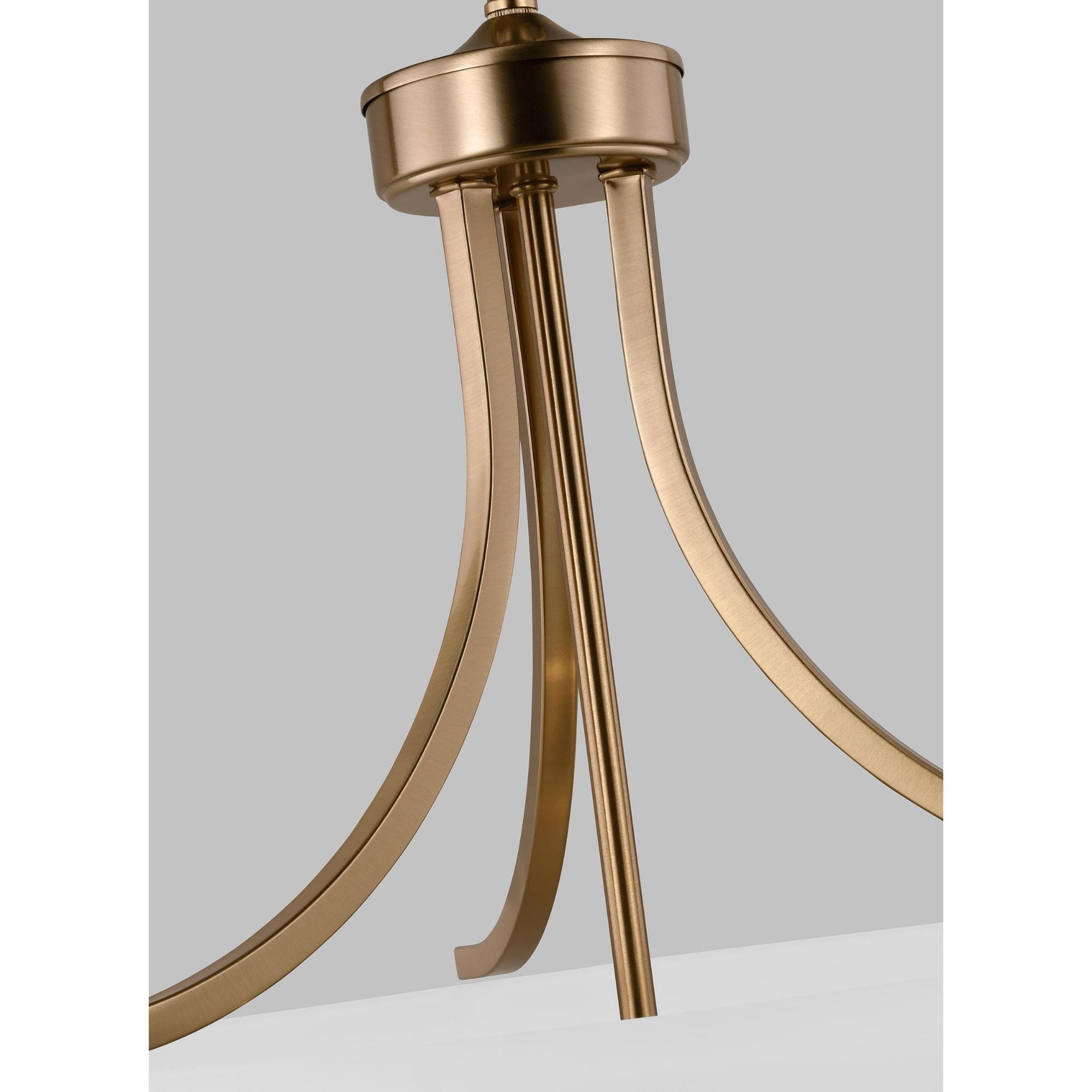 Geary Medium Three Light Pendant Transitional 20.625" Height Steel Round Satin Etched Shade in Brass