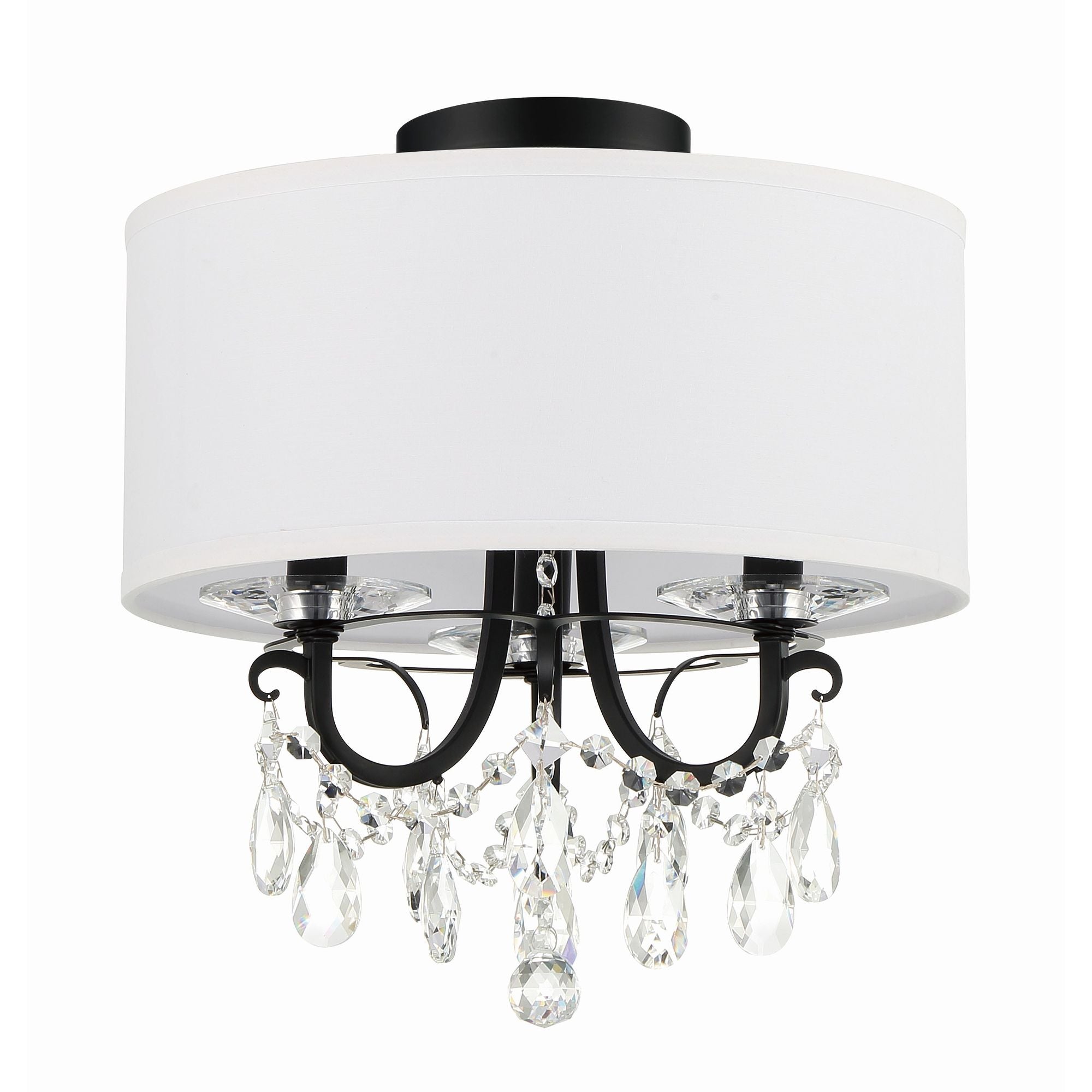 Othello 14'' Matte Black Semi Flush Mount Black 14"W x 15"H x 14"D