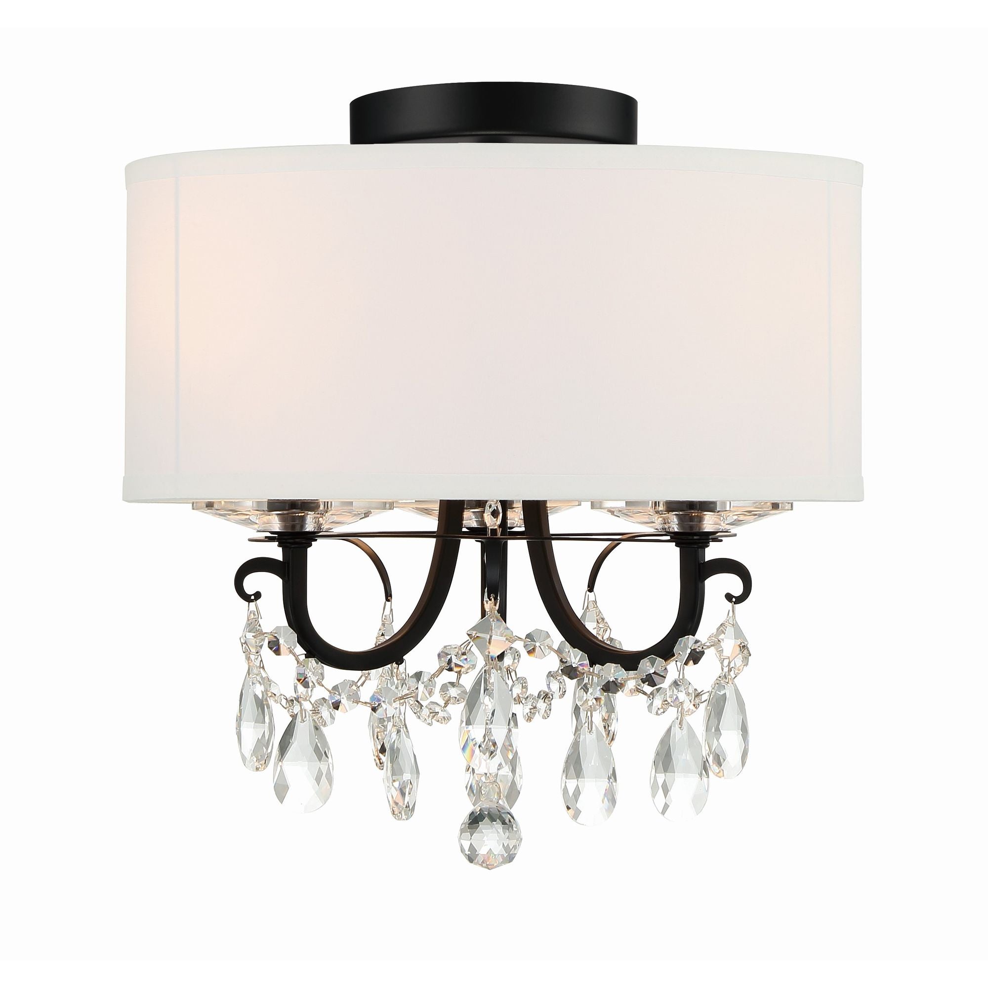 Othello 14'' Matte Black Semi Flush Mount Black 14"W x 15"H x 14"D