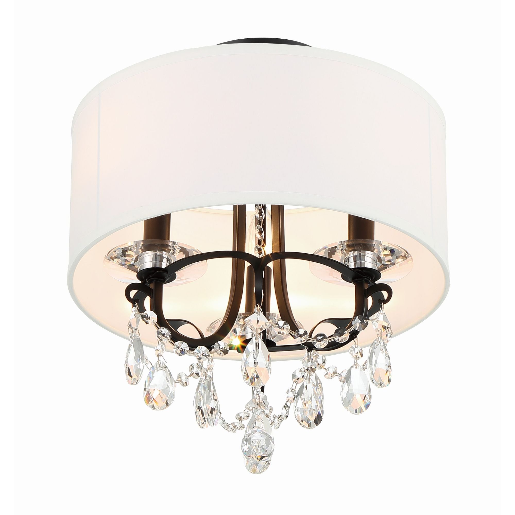 Othello 14'' Matte Black Semi Flush Mount Black 14"W x 15"H x 14"D