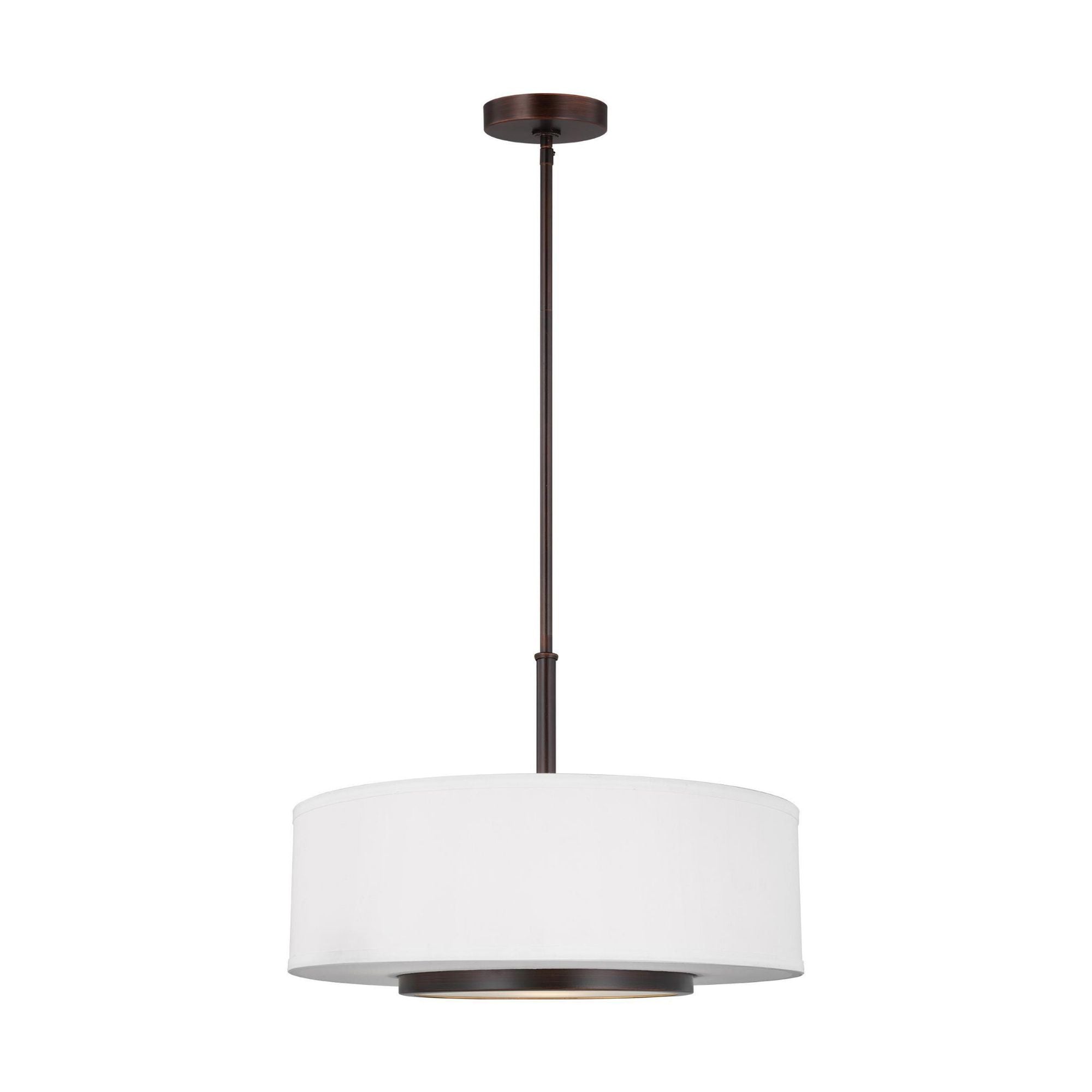 Nance Three Light Pendant Transitional 13.5" Height Steel Round Satin Etched Shade in Bronze