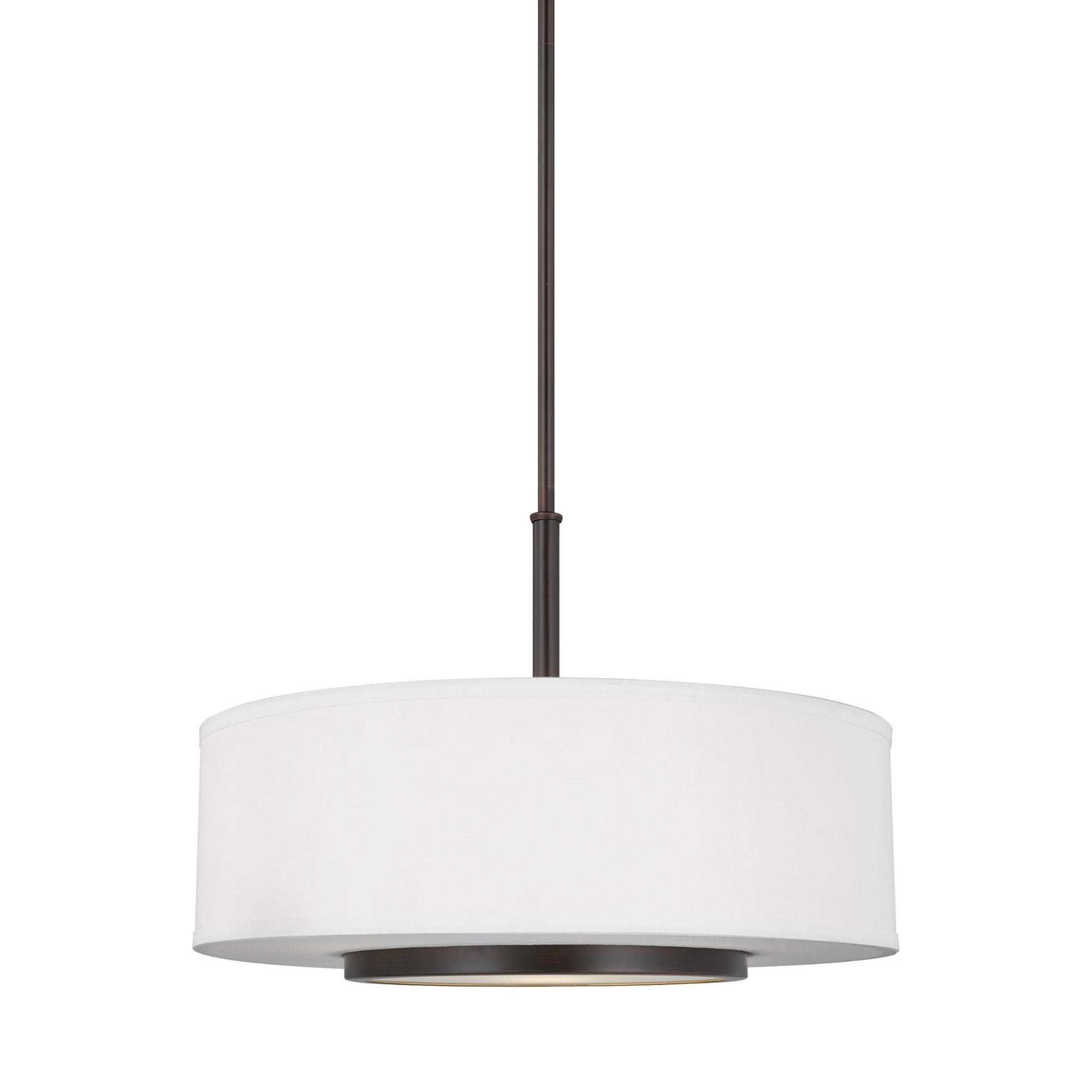 Nance Three Light Pendant LED Transitional 13.5" Height Steel Round Satin Etched Shade in Bronze
