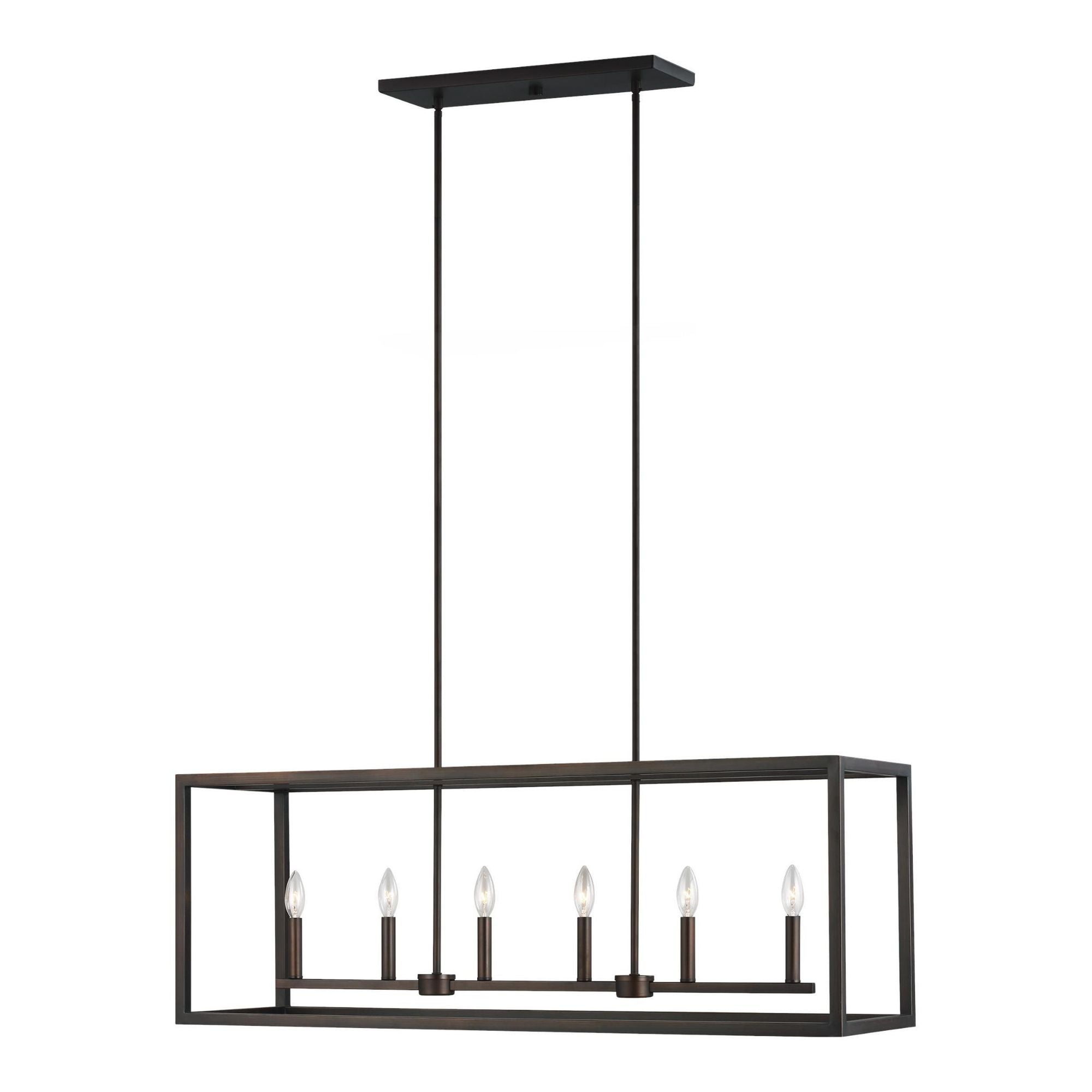 Moffet Street Six Light Island Pendant LED Transitional Chandelier 12" Width 15" Height Steel in Bronze