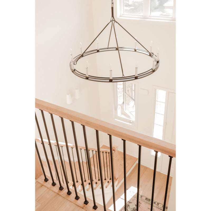 Sutton 12 Light Chandelier in Textured Black