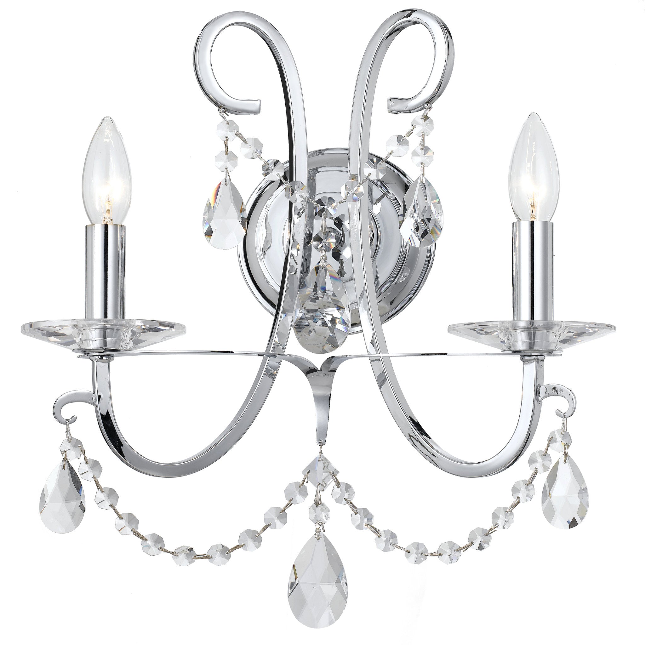 Crystorama 6822-CH-CL-S Othello 2 Light Swarovski Polished Chrome Sconce