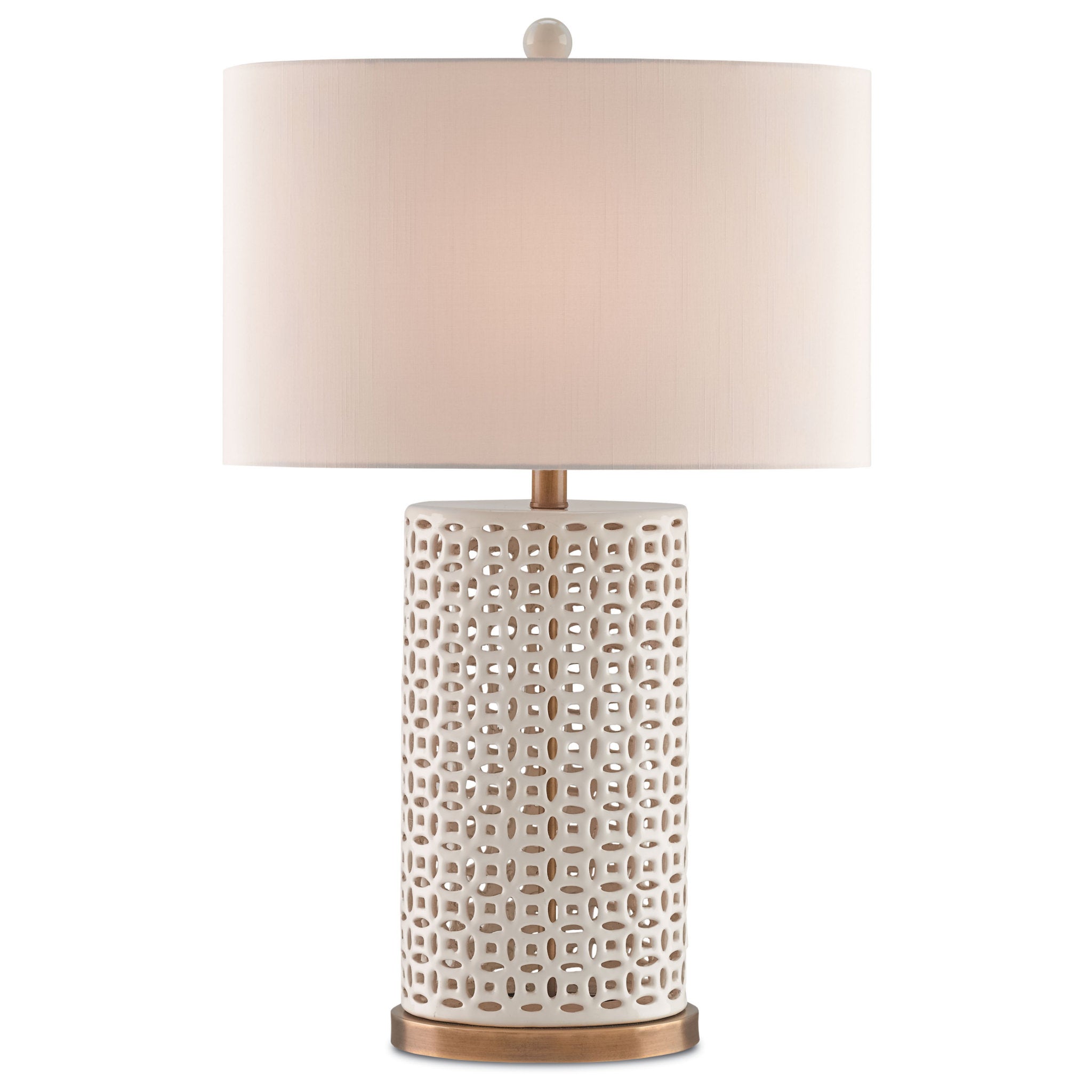 Bellemeade White Table Lamp - Ivory/Antique Brass