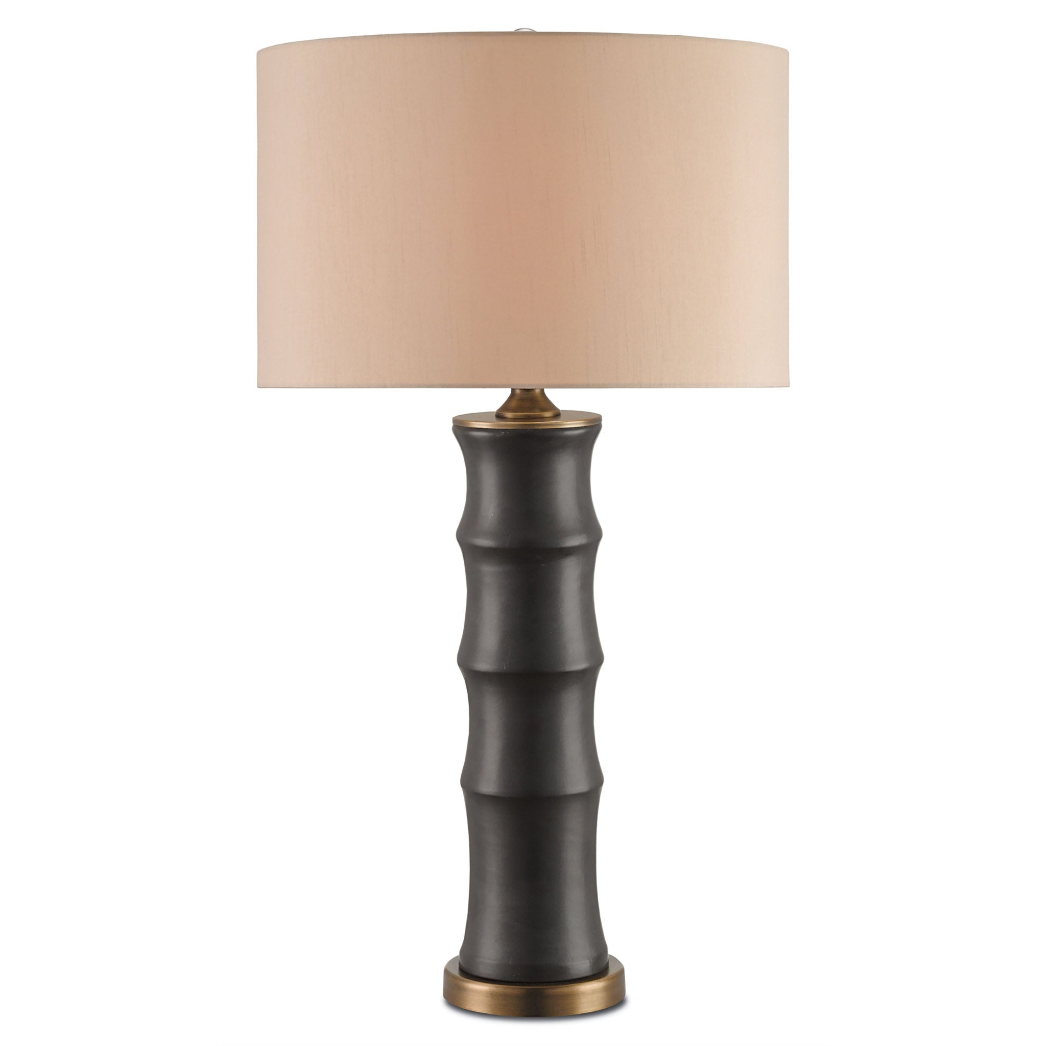 Roark Black Table Lamp - Matte Black/Antique Brass