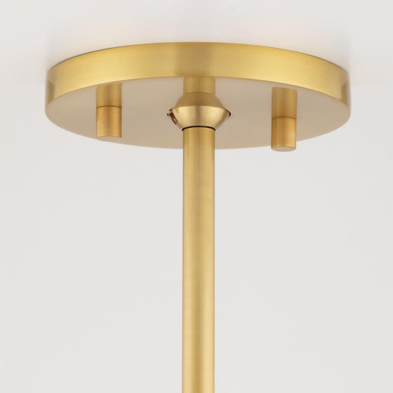 Zara 2 Light Semi Flush in Aged Brass