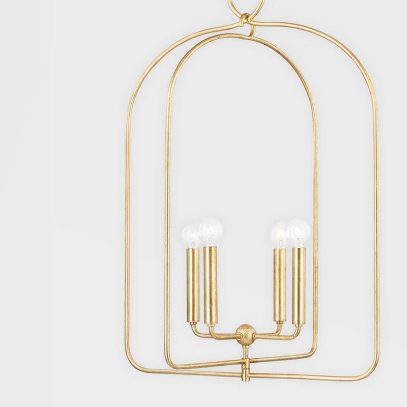 Mallory 4 Light Pendant in Gold Leaf