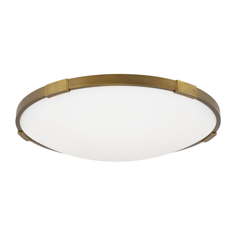 Visual Comfort Modern Collection 700FMLNC18A-LED930 Sean Lavin Lance 18 Flush Mount 1 Light 120 Volts 17.2in Length 3000K in Aged Brass