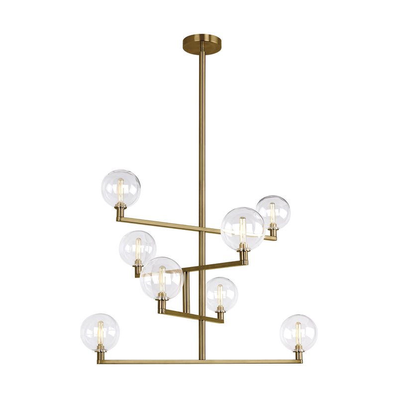 Visual Comfort Modern Collection 700GMBCR-LED927 Sean Lavin Gambit Chandelier 8 Light 120 Volts 375in Length 2700K in Aged Brass