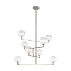 Visual Comfort Modern Collection 700GMBCS-LED927 Sean Lavin Gambit Chandelier 8 Light 120 Volts 375in Length 2700K in Satin Nickel