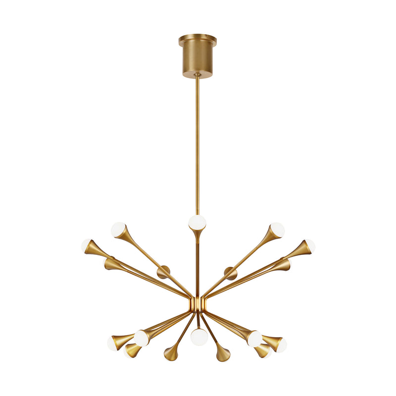 Visual Comfort Modern Collection 700LDY18R-LED930 Sean Lavin Lody 18-Light Chandelier 18 Light 120 Volts 31.1in Length 3000K in Aged Brass