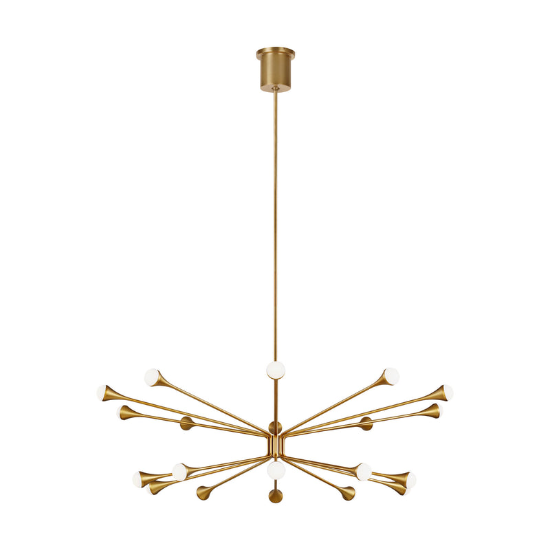 Visual Comfort Modern Collection 700LDY20R-LED930 Sean Lavin Lody 20-Light Chandelier 20 Light 120 Volts 48in Length 3000K in Aged Brass