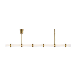 Visual Comfort Modern Collection 700LSWIT7R-LED930 Sean Lavin Wit Linear Suspension 1 Light Universal 120-277 Volts 84.1in Length 3000K in Aged Brass