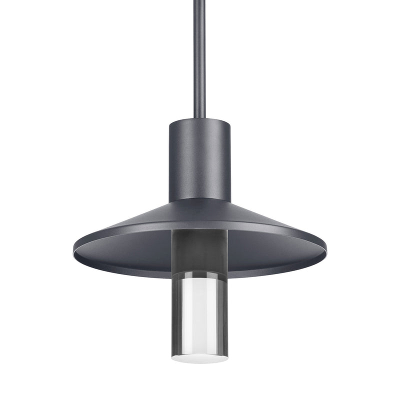 Visual Comfort Modern Collection 700OPASHH930CHUNV Sean Lavin Ash 12 Outdoor Pendant 1 Light Universal 120-277 Volts 12.5in Length 3000K in Charcoal