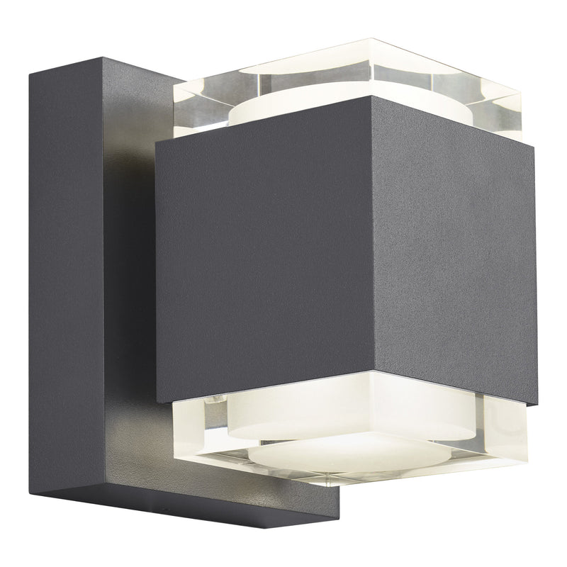 Visual Comfort Modern Collection 700OWVOT8276HUDUNVSSP Sean Lavin Voto 6 Outdoor Wall 1 Light Universal 120-277 Volts 5.5in Length 2700K in Charcoal, Surge Protection