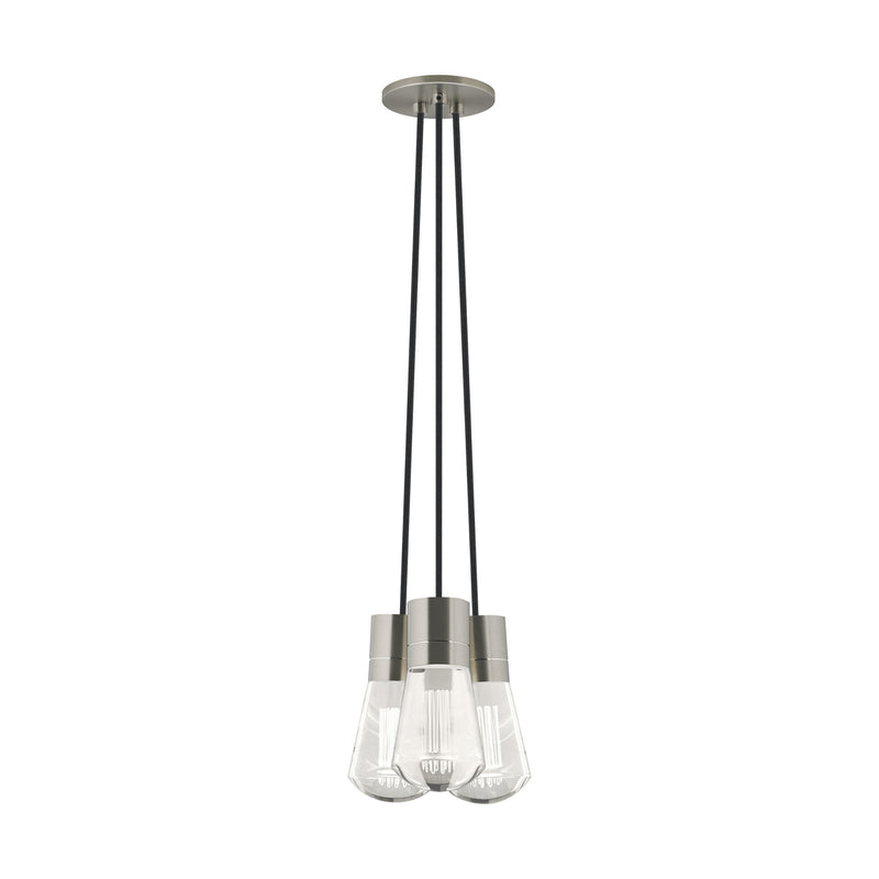 Visual Comfort Modern Collection 700TDALVPMC3BS-LED922 Sean Lavin Alva Pendant 3 Light 120 Volts 9in Length 2200K in Satin Nickel