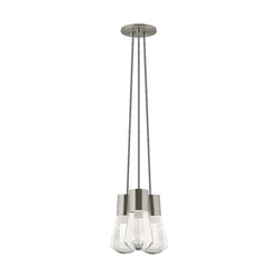 Visual Comfort Modern Collection 700TDALVPMC3IS-LED922 Sean Lavin Alva Pendant 3 Light 120 Volts 9in Length 2200K in Satin Nickel