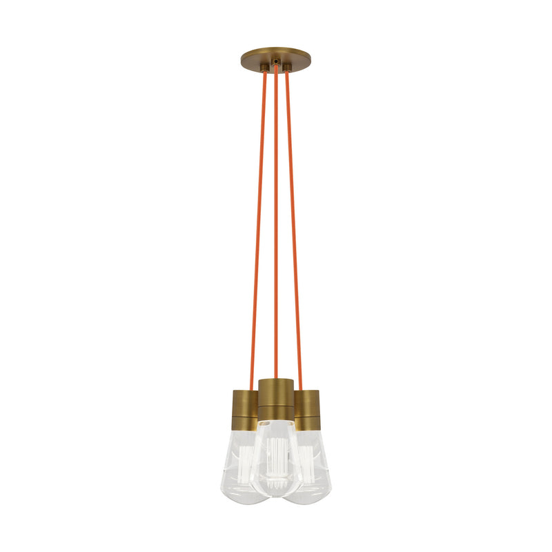Visual Comfort Modern Collection 700TDALVPMC3OR-LEDWD Sean Lavin Alva Pendant 3 Light 120 Volts 9in Length 3000K-2200K in Aged Brass