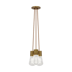 Visual Comfort Modern Collection 700TDALVPMC3PR-LED922 Sean Lavin Alva Pendant 3 Light 120 Volts 9in Length 2200K in Aged Brass