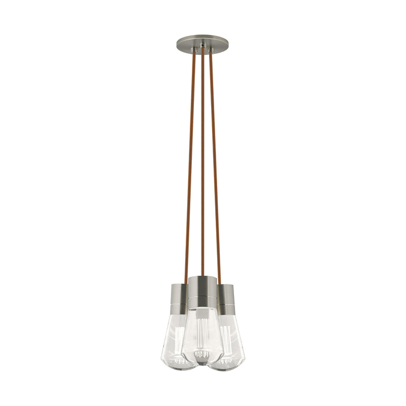 Visual Comfort Modern Collection 700TDALVPMC3PS-LED922 Sean Lavin Alva Pendant 3 Light 120 Volts 9in Length 2200K in Satin Nickel