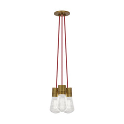 Visual Comfort Modern Collection 700TDALVPMC3RR-LED922 Sean Lavin Alva Pendant 3 Light 120 Volts 9in Length 2200K in Aged Brass