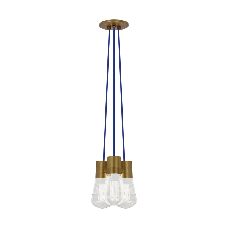 Visual Comfort Modern Collection 700TDALVPMC3UR-LED922 Sean Lavin Alva Pendant 3 Light 120 Volts 9in Length 2200K in Aged Brass