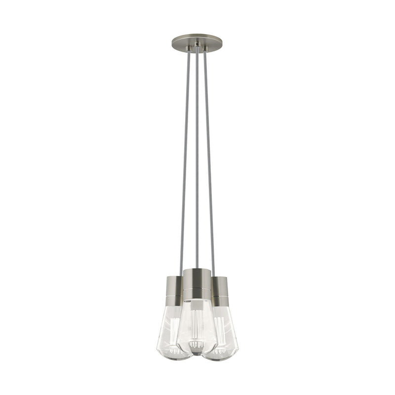 Visual Comfort Modern Collection 700TDALVPMC3YS-LED930 Sean Lavin Alva Pendant 3 Light 120 Volts 9in Length 3000K in Satin Nickel