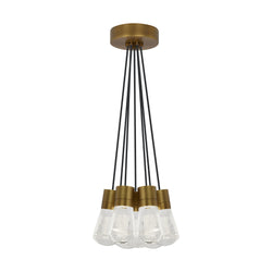 Visual Comfort Modern Collection 700TDALVPMC7BR-LED922 Sean Lavin Alva Pendant 7 Light 120 Volts 14in Length 2200K in Aged Brass