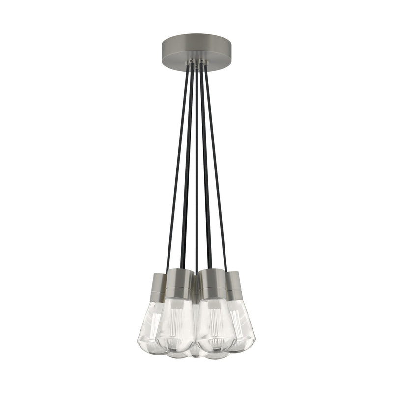 Visual Comfort Modern Collection 700TDALVPMC7BS-LED922 Sean Lavin Alva Pendant 7 Light 120 Volts 14in Length 2200K in Satin Nickel