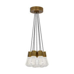 Visual Comfort Modern Collection 700TDALVPMC7IR-LED922 Sean Lavin Alva Pendant 7 Light 120 Volts 14in Length 2200K in Aged Brass