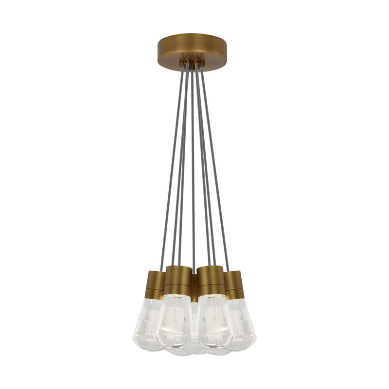 Visual Comfort Modern Collection 700TDALVPMC7IR-LED930 Sean Lavin Alva Pendant 7 Light 120 Volts 14in Length 3000K in Aged Brass