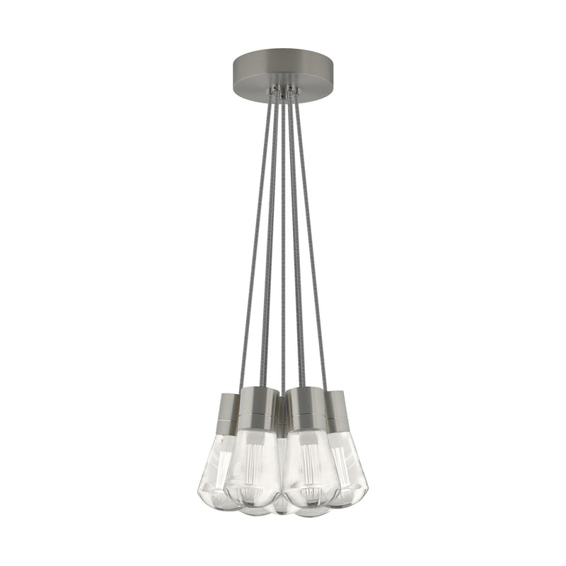 Visual Comfort Modern Collection 700TDALVPMC7IS-LED922 Sean Lavin Alva Pendant 7 Light 120 Volts 14in Length 2200K in Satin Nickel