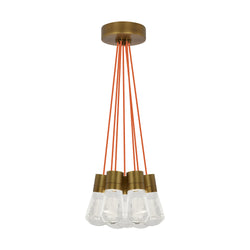 Visual Comfort Modern Collection 700TDALVPMC7OR-LED922 Sean Lavin Alva Pendant 7 Light 120 Volts 14in Length 2200K in Aged Brass