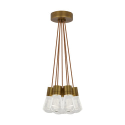 Visual Comfort Modern Collection 700TDALVPMC7PR-LED922 Sean Lavin Alva Pendant 7 Light 120 Volts 14in Length 2200K in Aged Brass