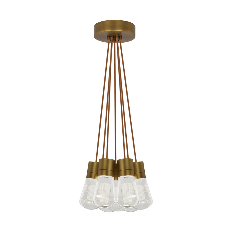 Visual Comfort Modern Collection 700TDALVPMC7PR-LED930 Sean Lavin Alva Pendant 7 Light 120 Volts 14in Length 3000K in Aged Brass