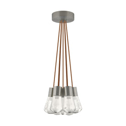 Visual Comfort Modern Collection 700TDALVPMC7PS-LED922 Sean Lavin Alva Pendant 7 Light 120 Volts 14in Length 2200K in Satin Nickel